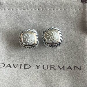 David Yurman Albion sterling silver 18k yellow gold
with pavé diamond earrings.